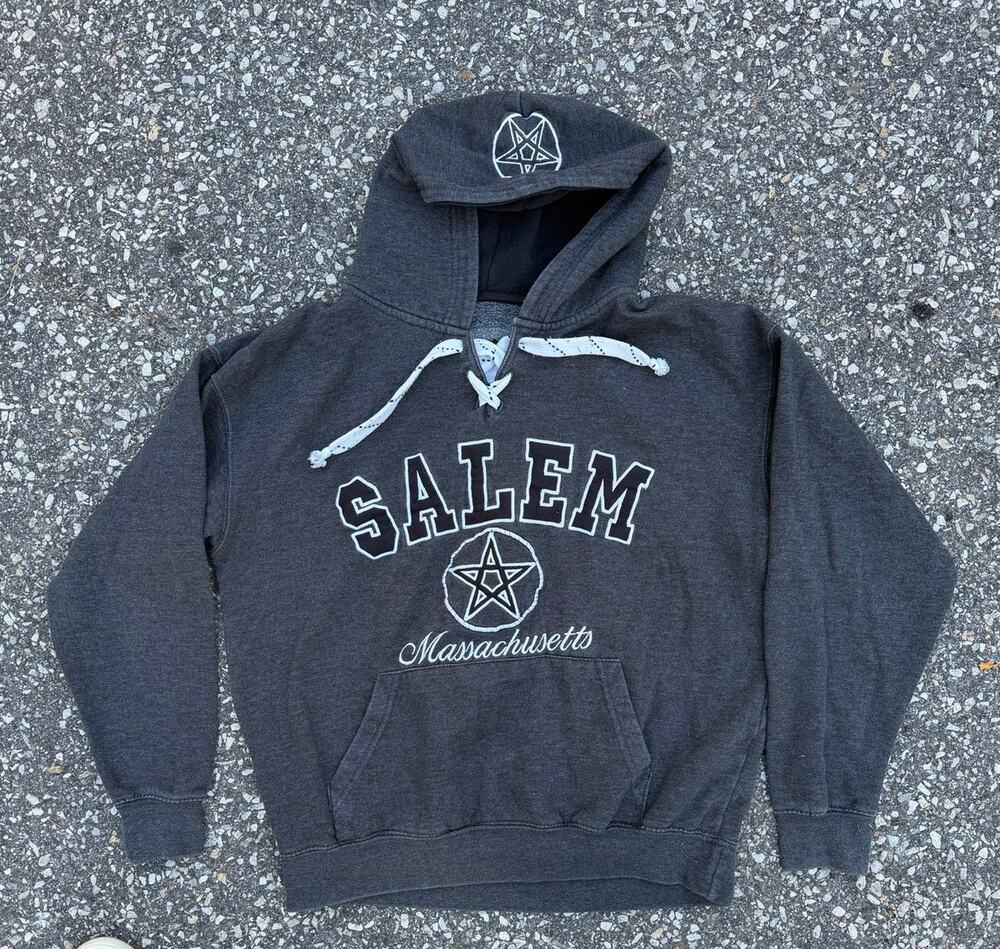 Bay State Gear Salem Massachusetts Witch Lace Up Hoodie S